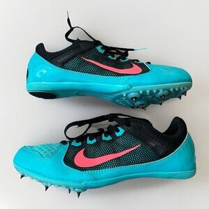 Nike Women's Rival MD Track Field Spikes Size 8 Green Black Pink 615982-306 EUC